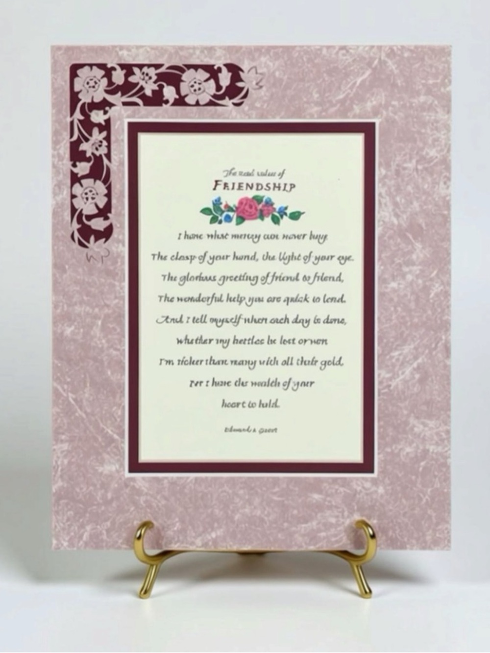 Vintage 8x10 Double Matted, Unframed, Fine Art Print Poems. 1970s New old stock.